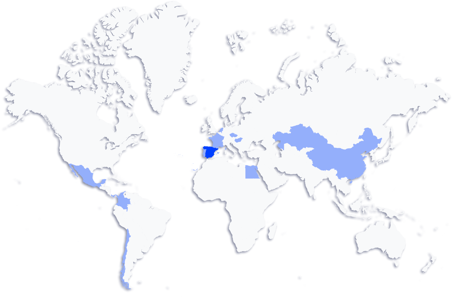 Globale KI- und Innovationsberatung Thinkia mit Standorten in Spanien, Portugal, Frankreich, Ungarn, Tschechien, Niederlande, Kolumbien, Mexiko, Chile, Ägypten, Kasachstan und China